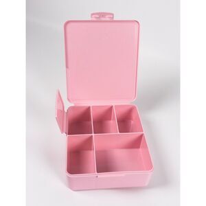 Pottery Barn Kids Light Pink Square Bento Box PBK Lunchbox School Snack Storage